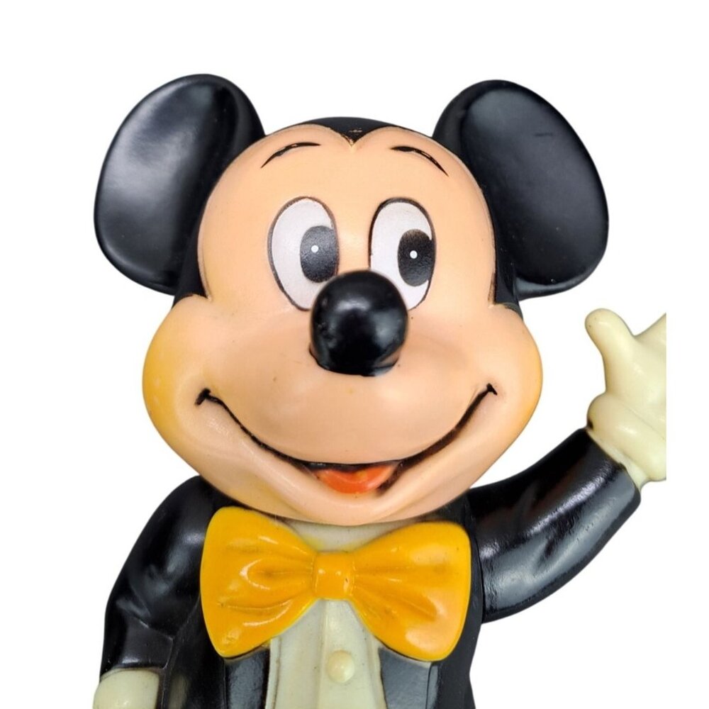 Vintage Mickey Mouse Coin Bank Rubber Plastic Korea Walt Disney Productions 70s - Picture 2 of 9